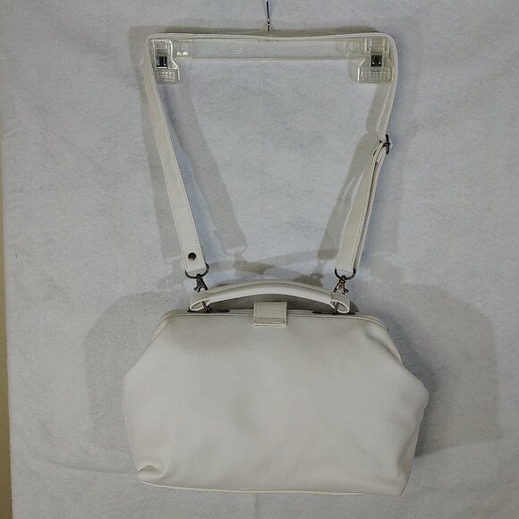 Maison Blanche White Pebbled Leather Purse NWT Handle & Shoulder Strap Vtg OOB - Picture 6 of 15